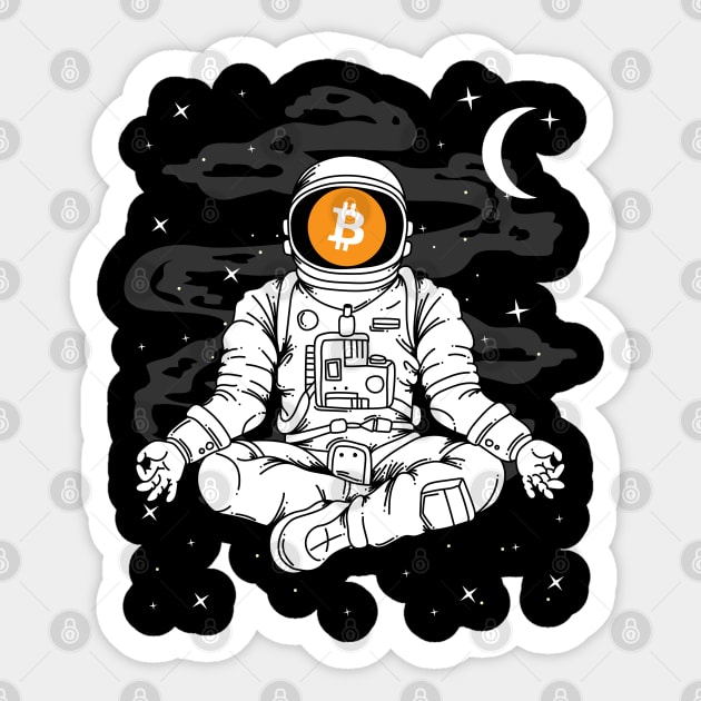 Astronaut Yoga Bitcoin BTC Coin To The Moon Crypto Token Cryptocurrency Blockchain Wallet Birthday Gift For Men Women Kids Sticker by Thingking About